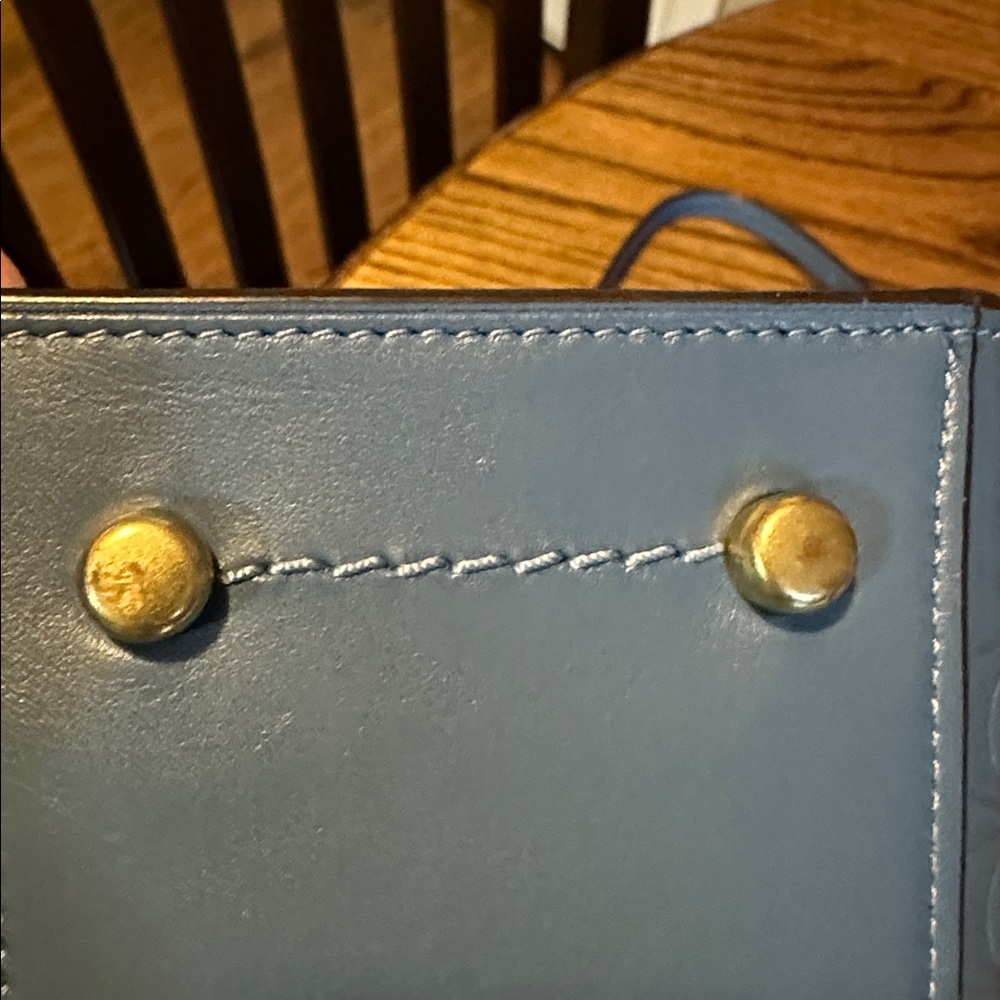 Coach Blue Embossed Leather Charlie Carryall Tote 2022. FLASH SALE - Picture 9 of 11